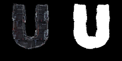 字母U来自一套技术字母字体。