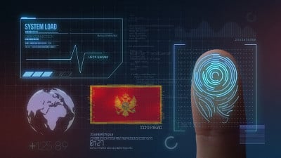 指纹生物扫描识别系统。黑山共和国国籍