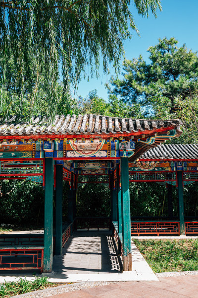 土地庙，地坛公园，中国北京的传统园林