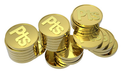 成堆的金币孤立在白色的背景上