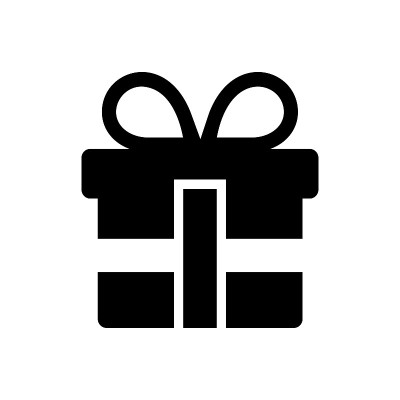 Gift box icon vector black