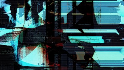 蓝色红色HUD数字网络故障横幅背景与数据违反错误概念