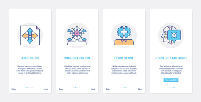 成功商人线概念UX, UI登陆手机应用页面屏幕设置