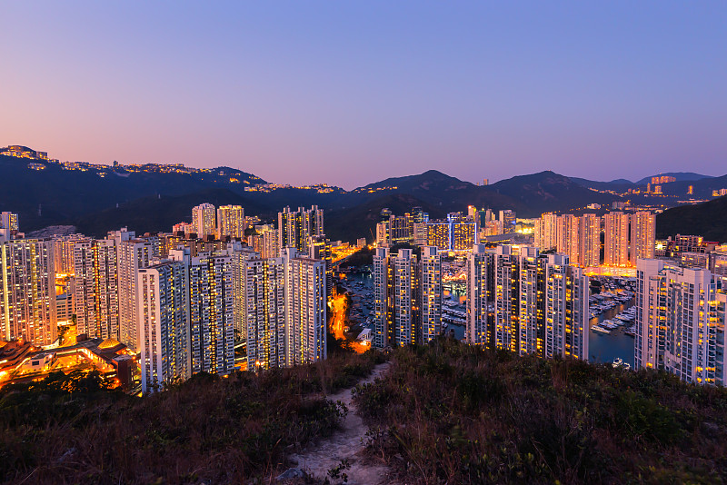 玉葵山的香港仔避风塘景色