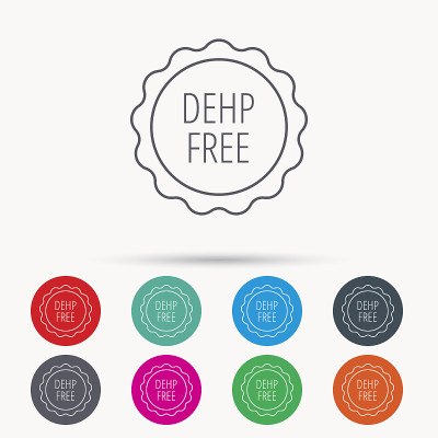 DEHP免费图标。无毒塑料标志。