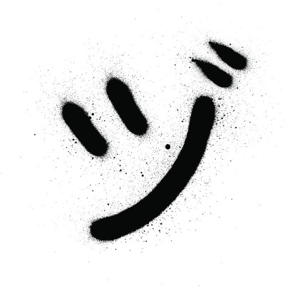 graffiti japanese ZU character sprayed in black ov