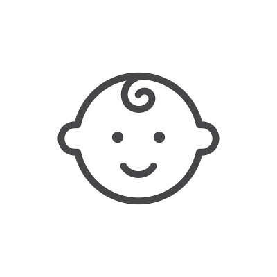 婴儿微笑黑色矢量图标