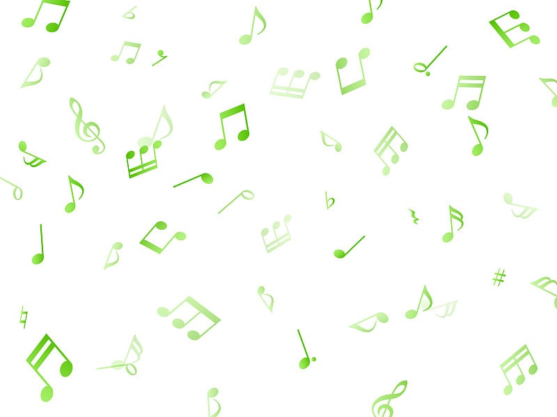 Dancing music notes background material