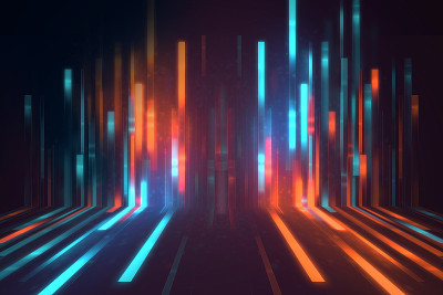 蓝色几何形状抽象技术背景