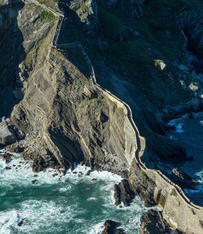 黄昏的圣胡安 de Gaztelugatxe 冬宫