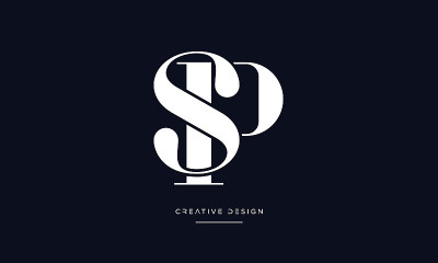 PS, SP字母字母抽象图标标志交织
