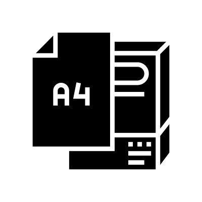 A4纸格式的字形图标矢量插图