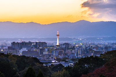 京都塔和城市景观