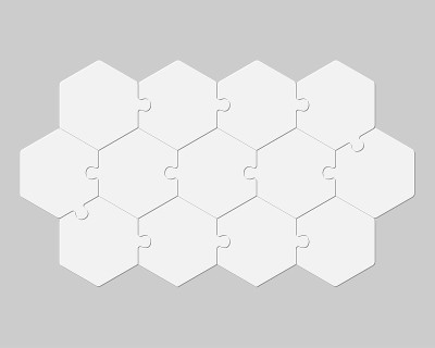 十三件拼图七巧板六边形信息图形