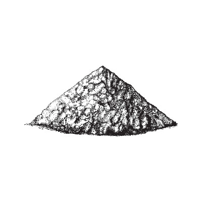 矢量插图的一堆沙子或水泥，砾石画的笔画。建筑工程，混合料或路堤
