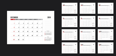 2019年日历