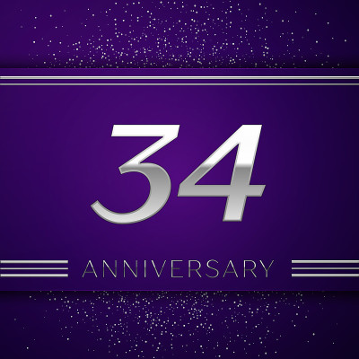 Realistic Thirty four Years Anniversary Celebratio