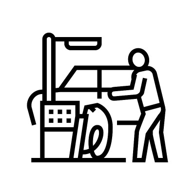 机器洗车线图标矢量插图