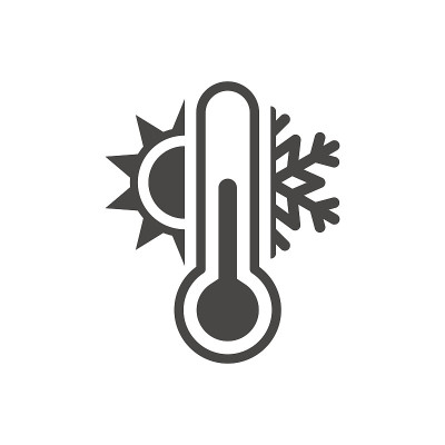 温度计与太阳和雪花的图标
