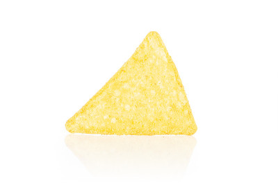 玉米饼芝士片孤立的白色