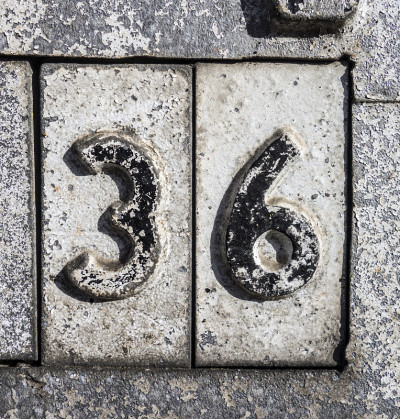 36书面措词在破旧的州排版发现数字