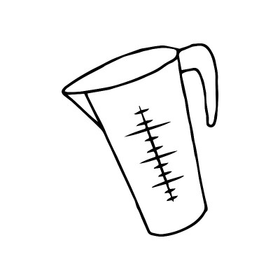 厨房烹饪用矢量量杯。厨房用具