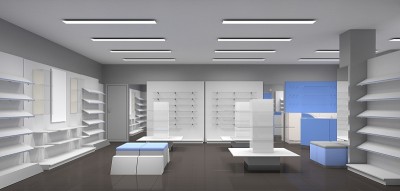 商店，商店，购物中心，室内可视化，3D插图