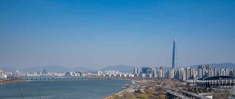 汉城风景清幽，天空无细尘，韩国。