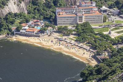红海滩鸟瞰图，里约热内卢de Janeiro