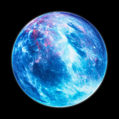在太空中冰冻的星球被隔绝在黑暗中