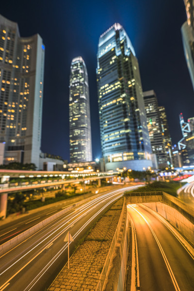 香港市中心的夜景