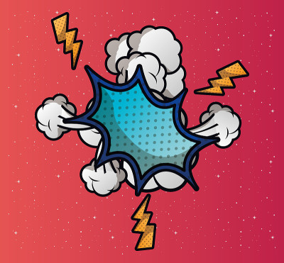 expression cloud with smoke pop art style