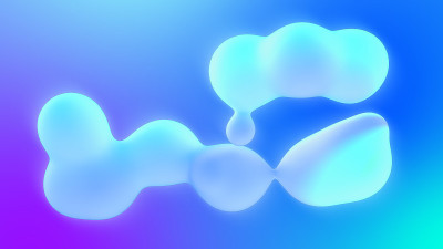 抽象的3d背景设计和时尚。亮蓝色变形球