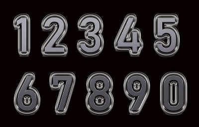 数字设置3d插图