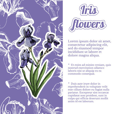 Vertical template with violet  seamless pattern an