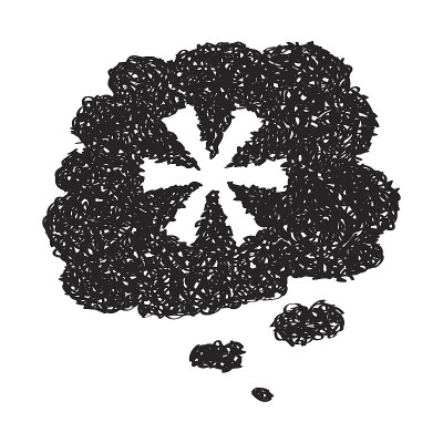 简单的星号思想泡泡涂鸦