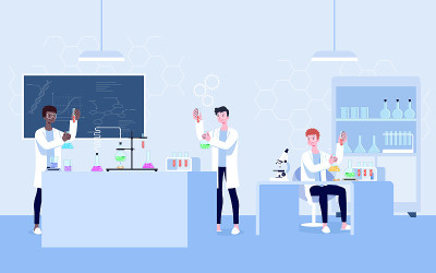 专业的科研实验室。科学家们用lap设备做化学研究。从事实验的分子工程师研究生物分子。
