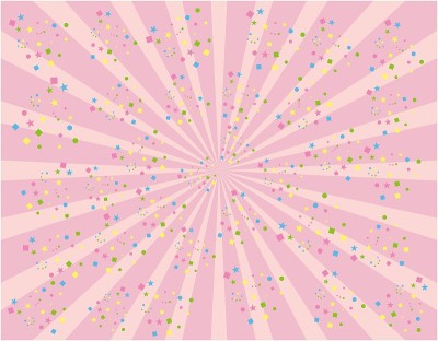 粉色集中线与彩色纸屑/插图材料(矢量插图)