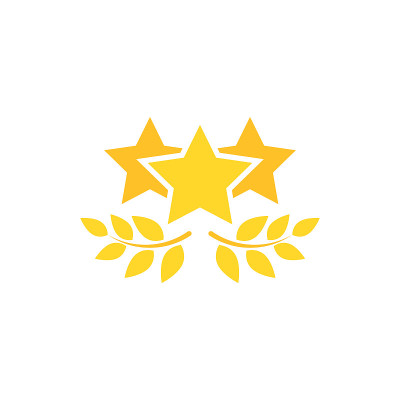 有效的密封图标。金星与赢得桂冠。孤立在白色
