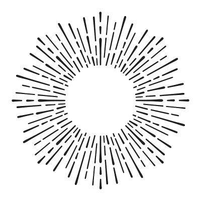 Sunburst doodle line art. Hand drawn sun burst, ro
