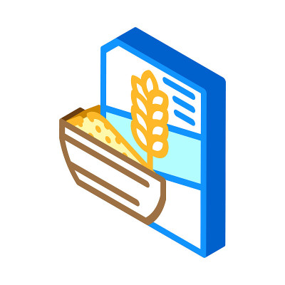粥饭部等距图标矢量插图