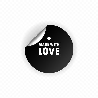 用爱。圆,标签,贴纸。用爱铭文刻字引用。用爱做的书法。用爱做的卡片。矢量平面卡通插图的网站和横幅设计