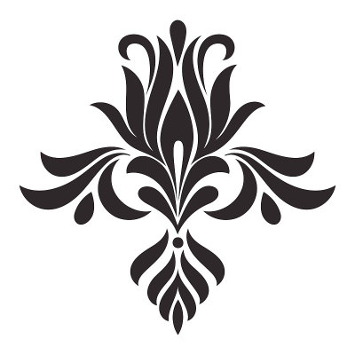 大马士革中心元素孤立。向量大马士革插图。