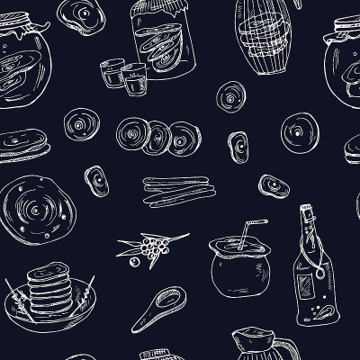 Kombucha homemade tea collection. Vector hand draw