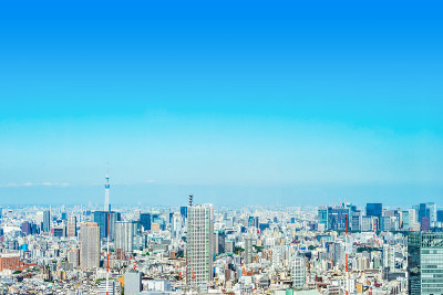 日本东京新宿的天际鸟瞰图