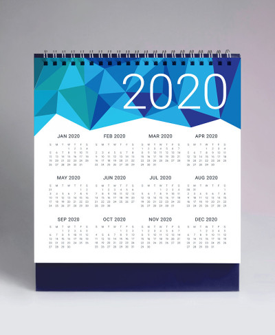 简易台历2020