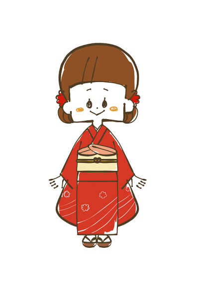 穿着日本和服的女孩