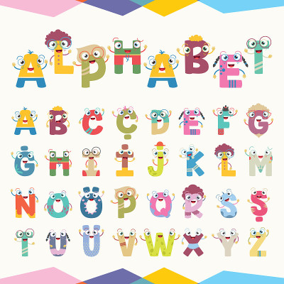 矢量插图卡通字母
