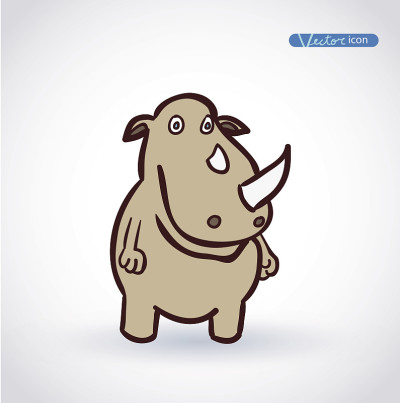 犀牛,矢量图