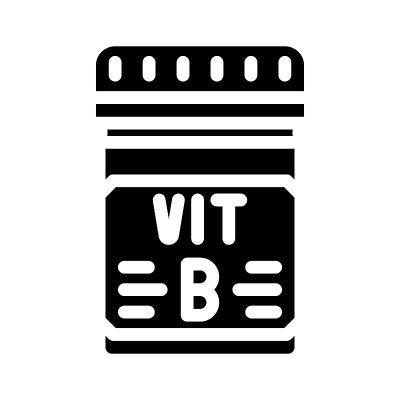 维生素b包字形图标矢量插图